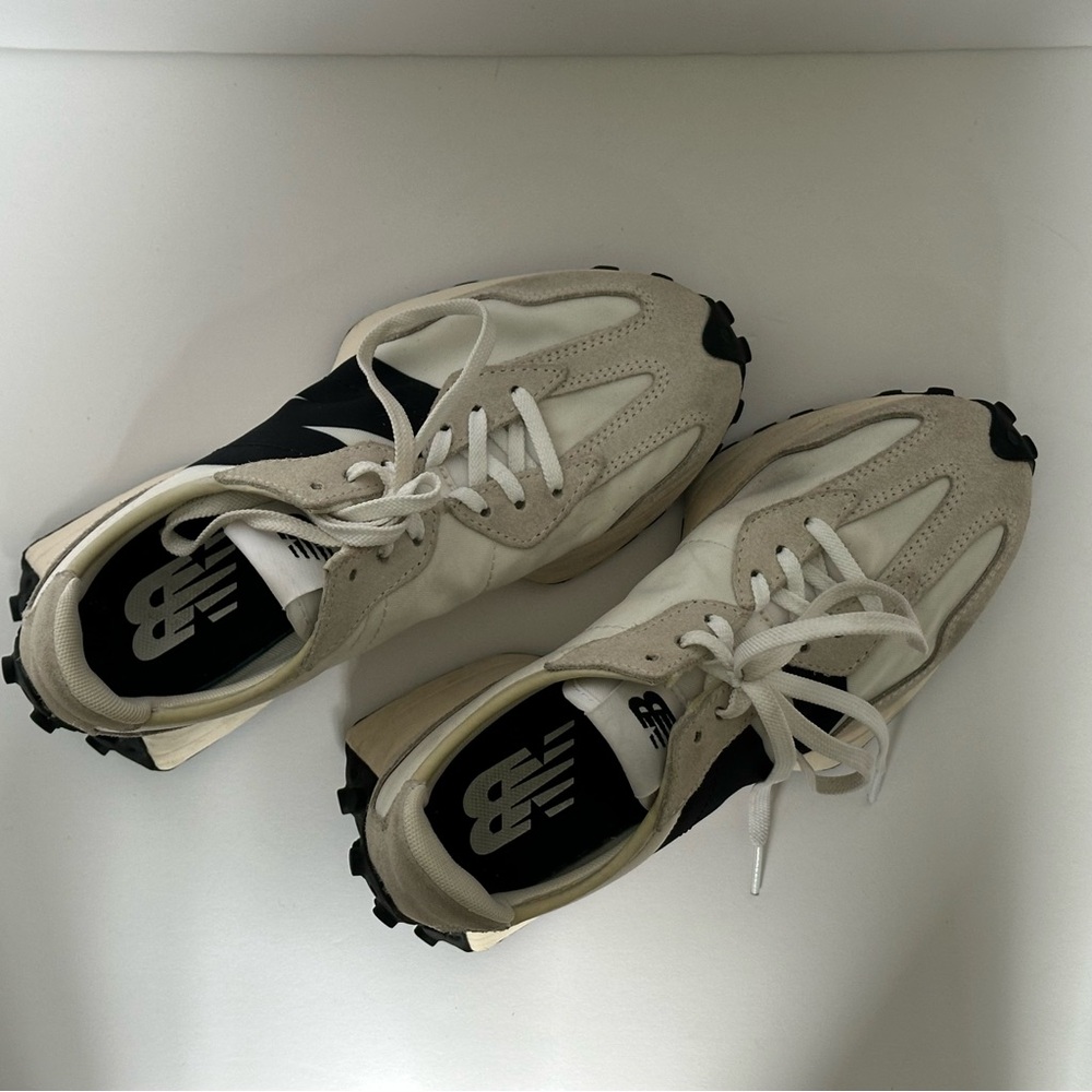 NEW BALANCE 327 WS327FE Sneakers - Sea Salt with White and Black - Picture 2 of 8